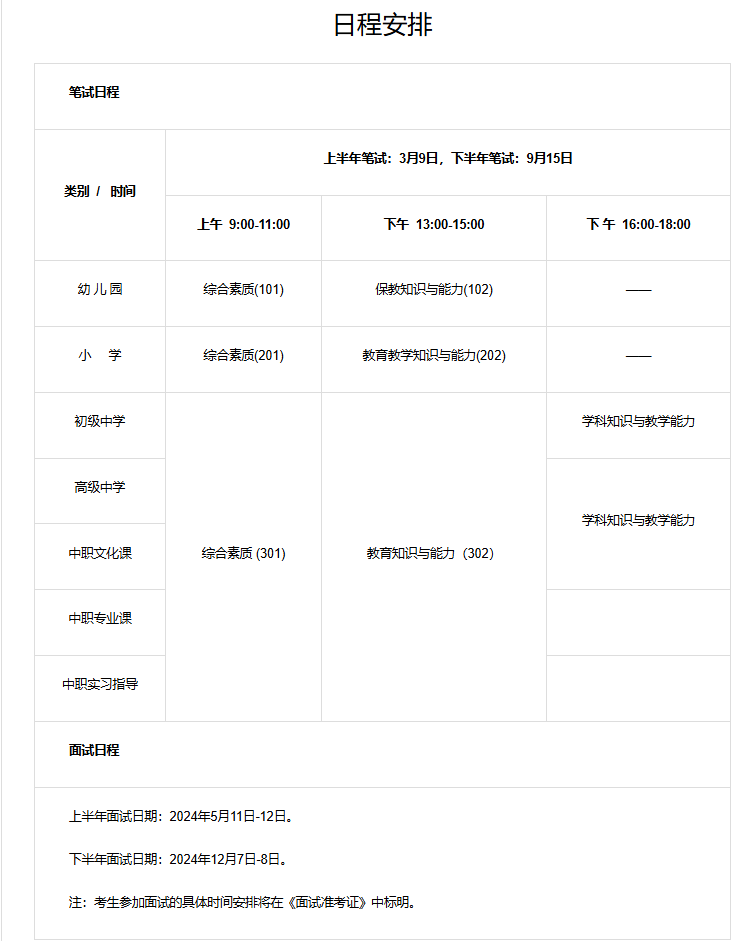 11月8日中小学教师资格考试（面试）开始报名
