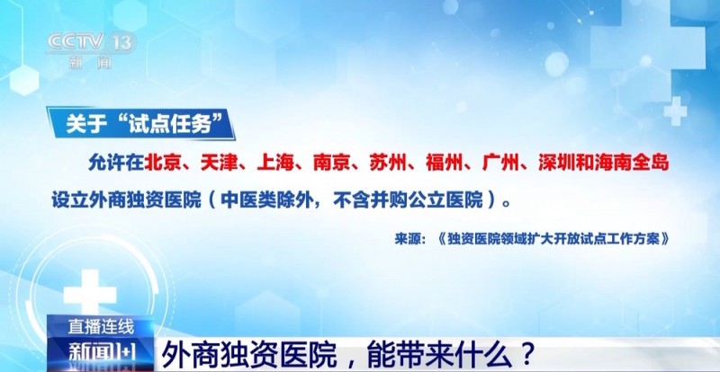 新闻1+1丨进一步放宽外资准入 外商独资医院试点如何展开？