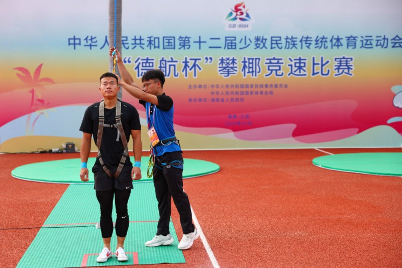 椰子树上的“速度与激情”――小记第十二届全国少数民族传统体育运动会攀椰竞速比赛