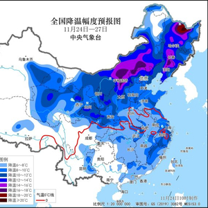 寒潮继续影响中东部地区：剧烈大风降温和大范围雨雪，内蒙古及东北地区降雪强