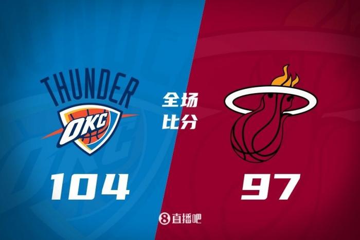 雷霆力克热火取7连胜!亚历山大25+7 杰威33+6 哈滕13+18 巴特勒伤退
