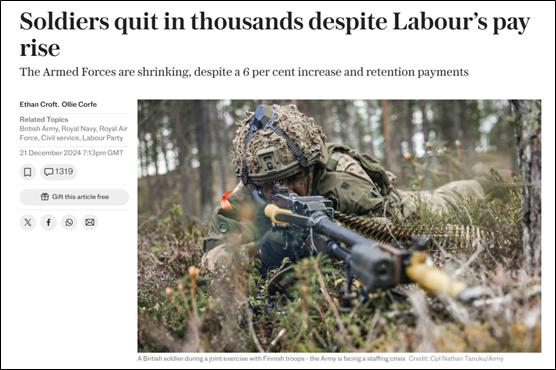 英国高官:若英军卷入大规模地面冲突,陆军或将在6个月内就被摧毁