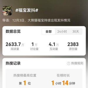 中国大熊猫保护研究中心：“福宝”初步检查无异常，精神及食欲正常