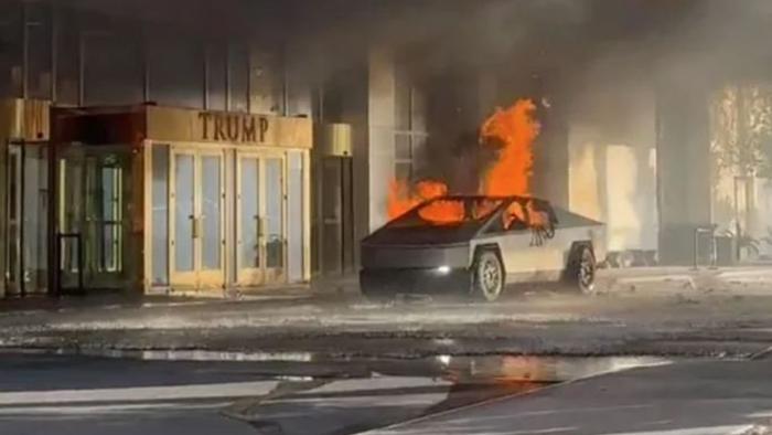 美媒:拉斯维加斯特朗普酒店门前一电动汽车爆炸,正被作为“可能的恐怖主义行为”进行调查