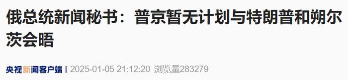 “普京暂无计划与特朗普和朔尔茨会晤”