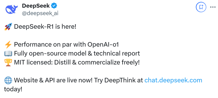 DeepSeek-R1 最新发布，剑指 OpenAI o1