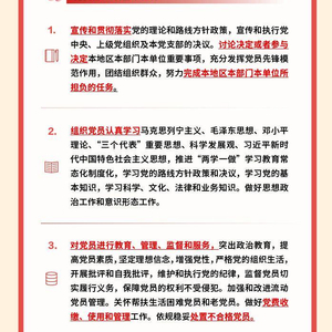 纪法百科·一图读懂应知应会党纪法规 中国共产党支部工作条例（试行）