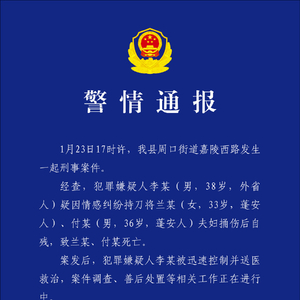 男子疑因情感纠纷持刀将一对夫妇捅伤致死后自残，四川蓬安警方通报