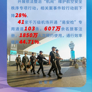 民航公安机关开展专项整治行动，“机闹”案事件同比降28%