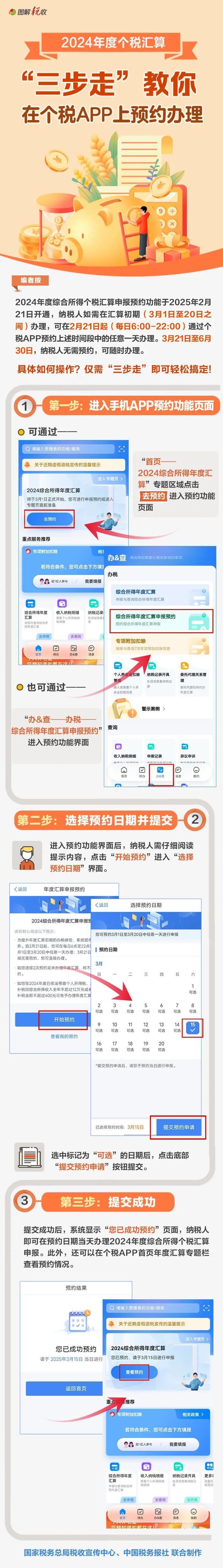 别忘领钱！今起可预约办理年度个税汇算