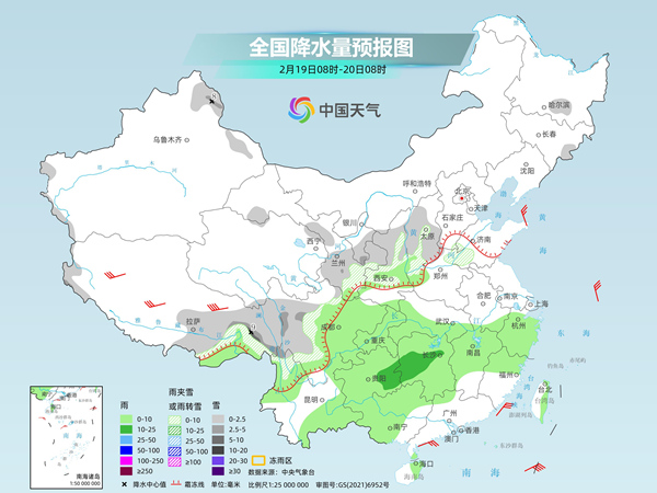 今明两天南方大范围阴雨持续  本周末全国大部气温将迎低点