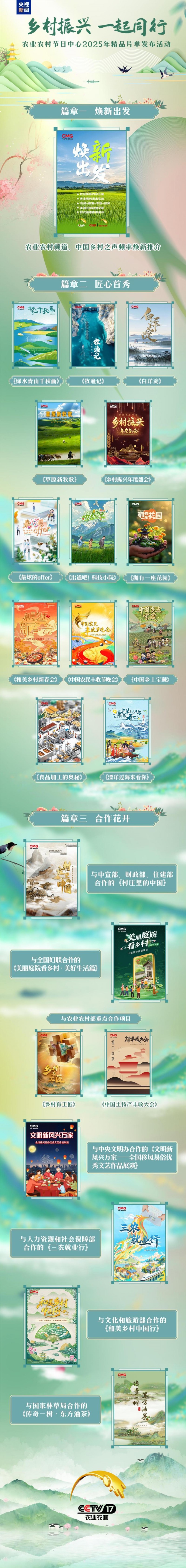 乡村振兴  一起同行！总台农业农村节目中心2025年精品片单发布