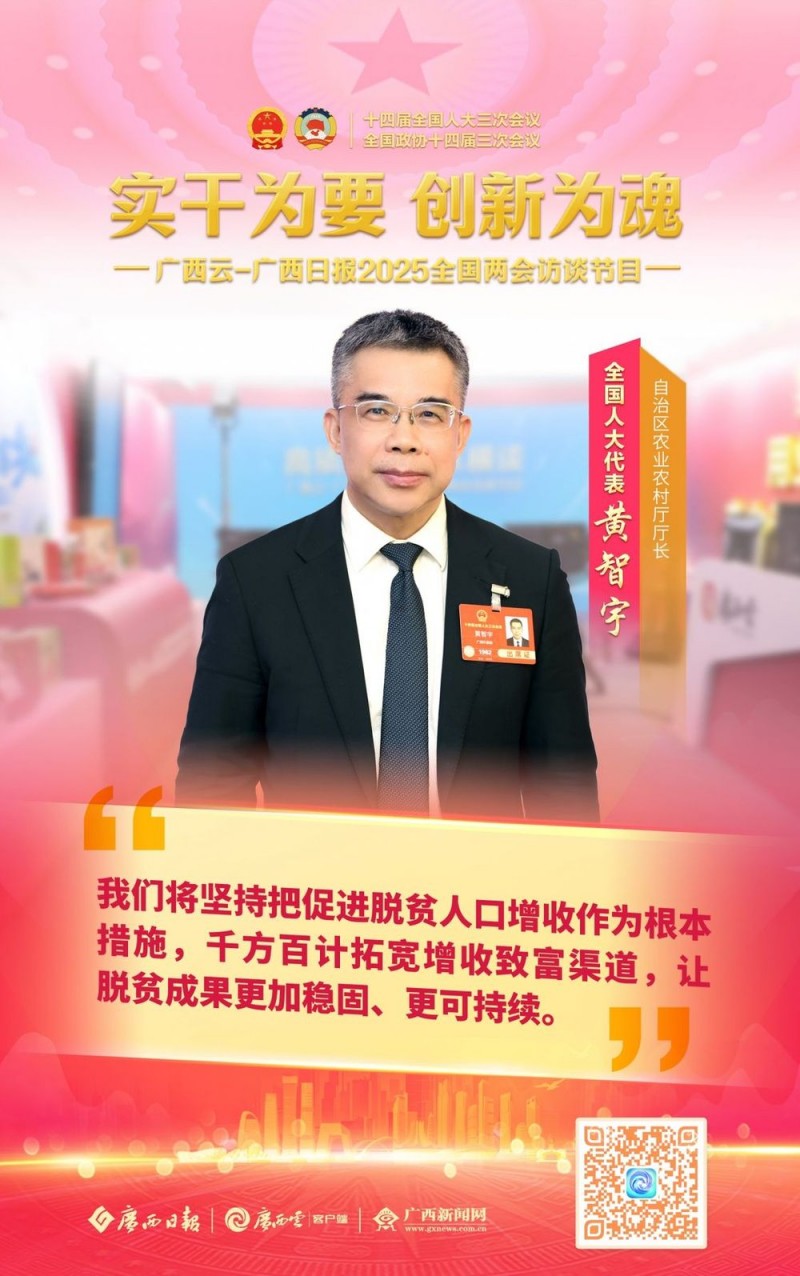 广西云联合访谈间｜黄智宇代表：千方百计拓宽增收致富渠道