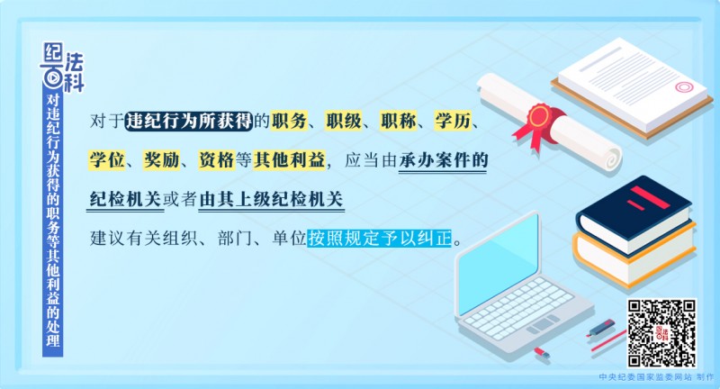 纪法百科丨对违纪行为获得的职务等其他利益的处理