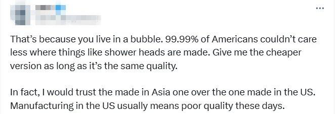 买美国货还是中国货?美企测试美国消费者:0人付款“美国制造”
