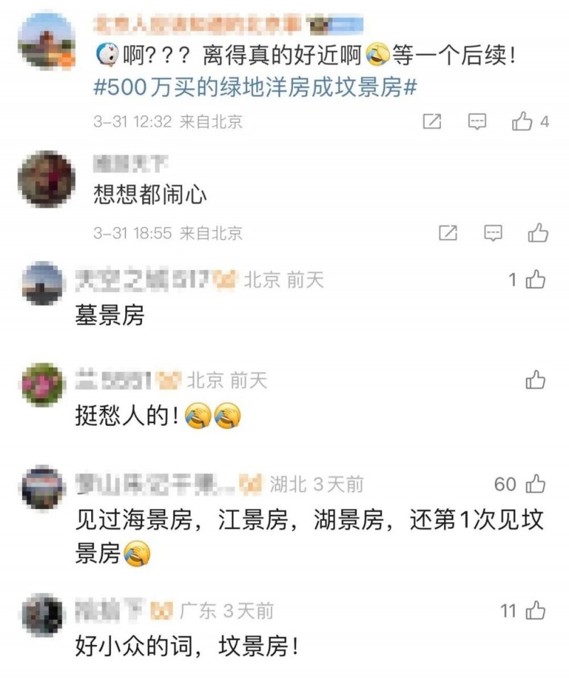 看丹观察蚧几百万买的洋房变“坟景房”？网友：闹心！