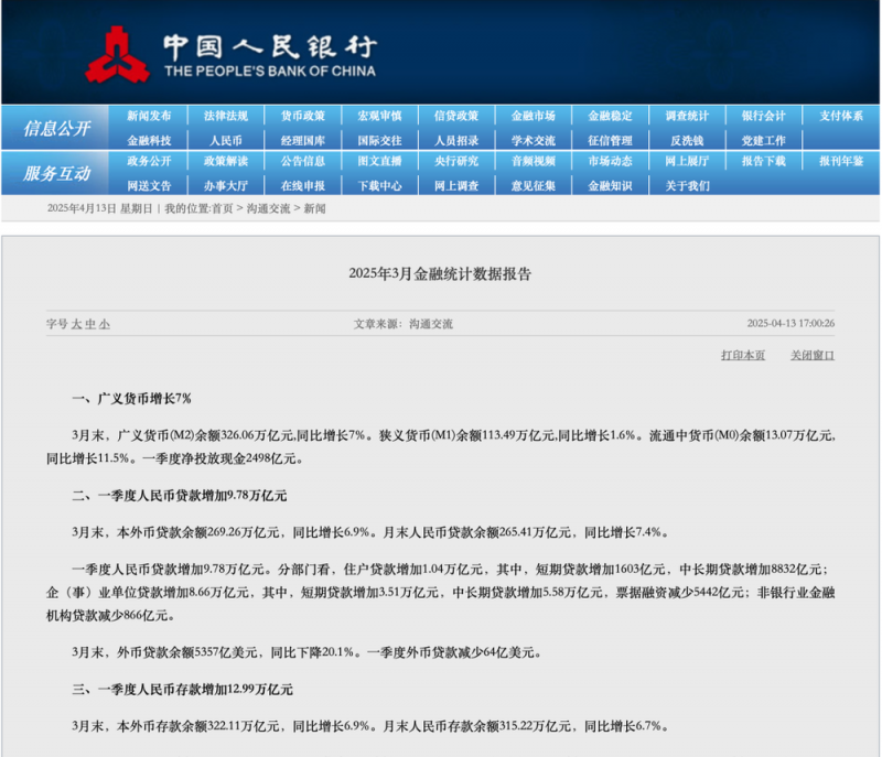 重磅数据超预期！央行最新发布→