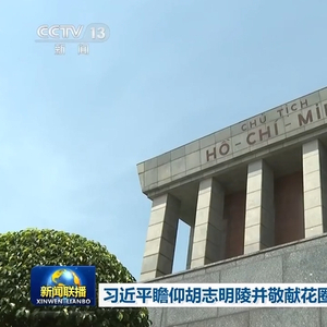 习近平瞻仰胡志明陵并敬献花圈