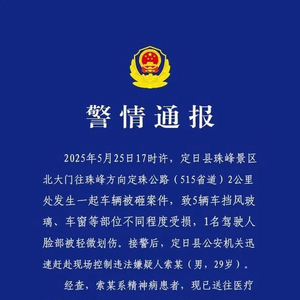 西藏定日县警方通报珠峰车辆被砸案件：嫌疑人系精神病患者，已送往医疗机构监管治疗