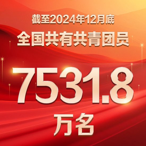 全国共有共青团员7531.8万名 共青团组织439.7万个