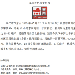 武汉发布暴雨临灾警报！武大校门被淹一米深