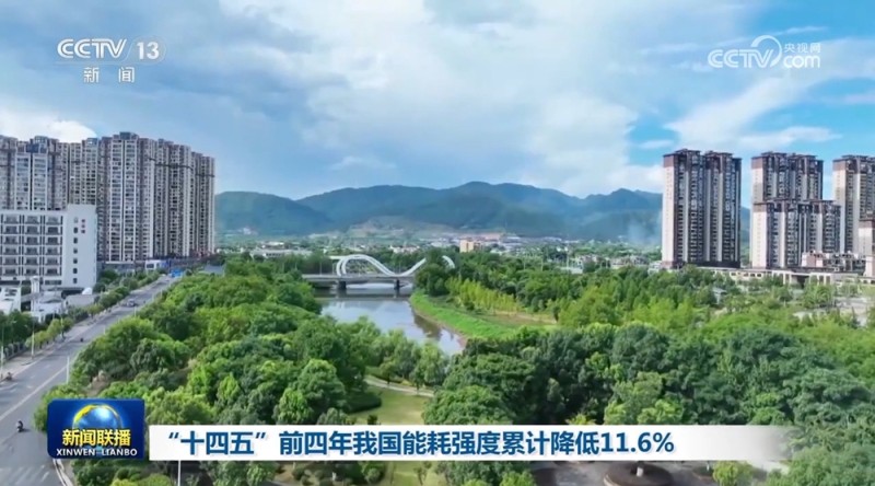 “十四五”前四年我国能耗强度累计降低11.6%