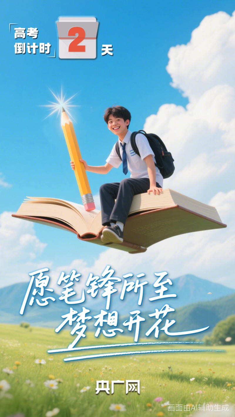 高考倒计时2天！你的笔下是熠熠生辉的未来！