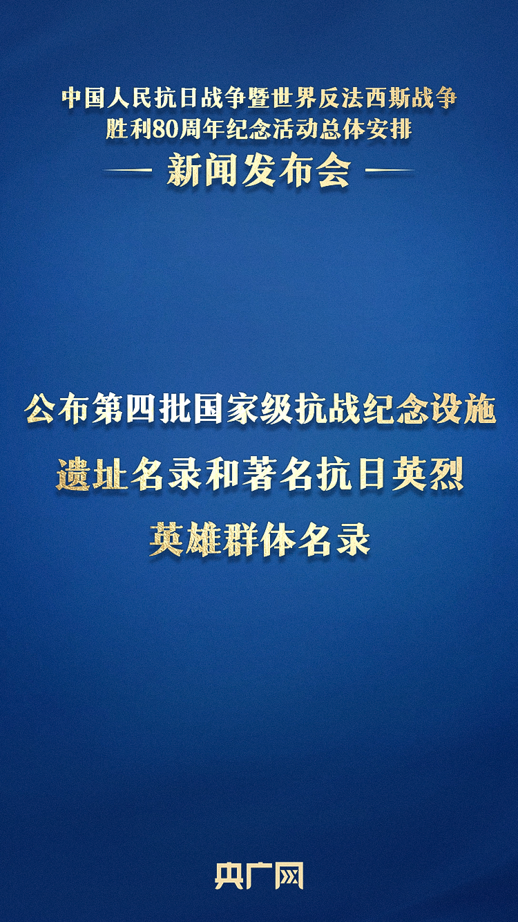 重磅官宣！抗战胜利80周年纪念活动十项安排公布