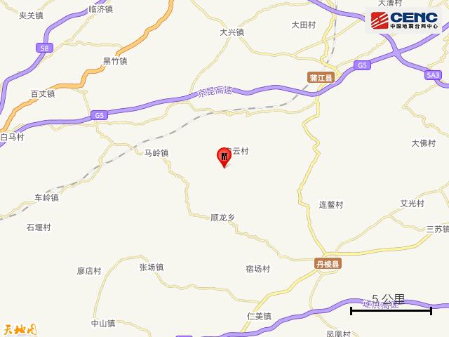 四川成都市蒲江县发生3.6级地震