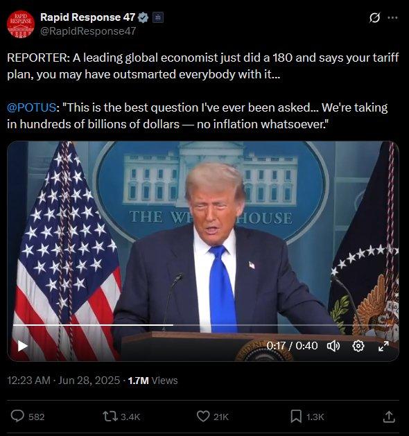 难得有专家改口吹捧关税政策,给特朗普乐得…
