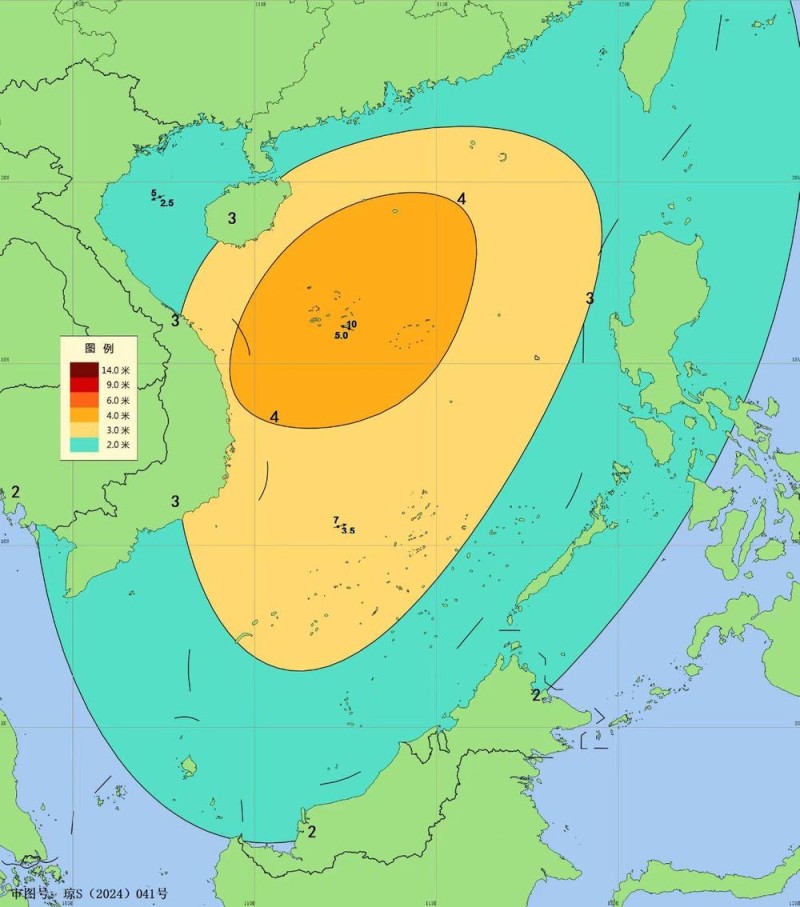 海南发布台风四级预警和海浪蓝色预警