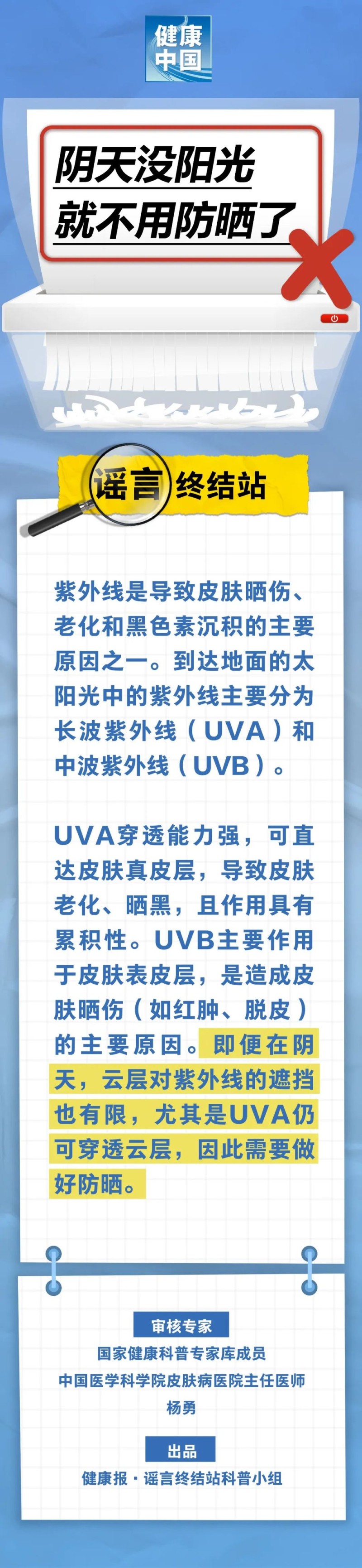 阴天没阳光，就不用防晒了……是真是假？｜谣言终结站