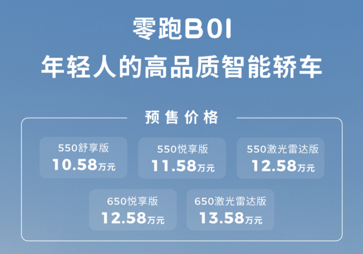 预售 10.58 万元起，好开又好看的零跑 B01 要给小鹏上压力了