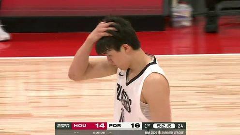 🏀夏联-杨瀚森8分8板5助3帽 伯克奈特25分 开拓者19分轻取火箭