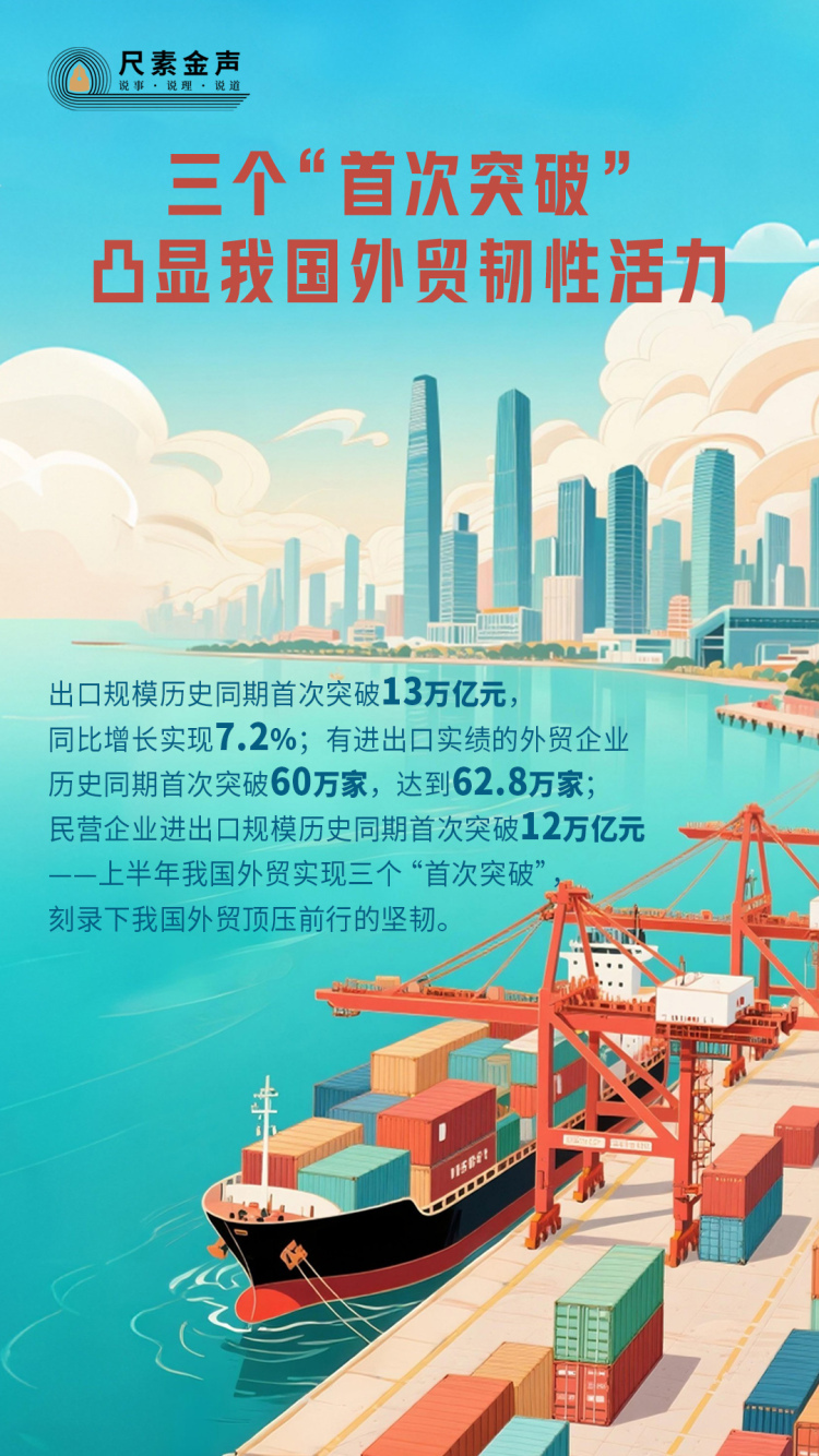 尺素金声丨三个“首次突破”，凸显我国外贸韧性活力