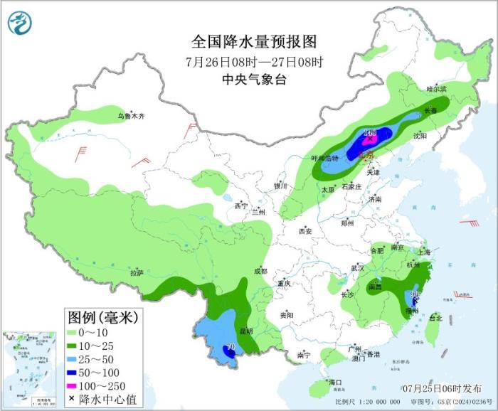 华北地区东北地区等地有强降雨 华东地区有分散性强降雨