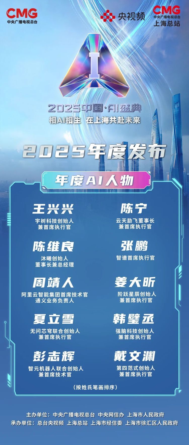 “2025年度AI人物”重磅亮相！总台《2025中国AI盛典》在沪举行