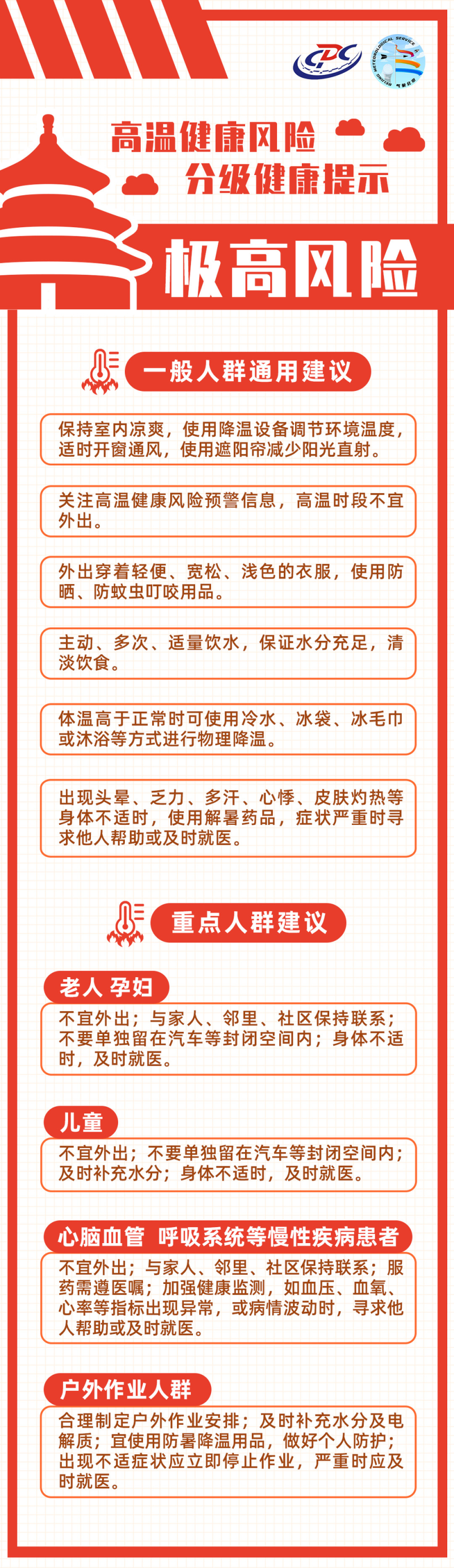 北京市疾病预防控制局与北京市气象局首次联合发布高温健康风险预警