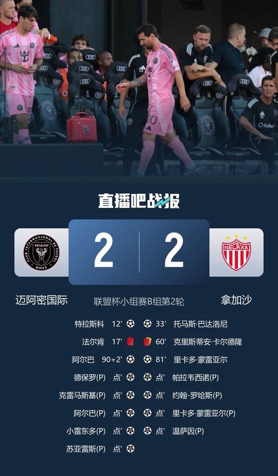 两连胜！十人迈阿密点球7比6十人拿加沙 梅西8分钟伤退阿尔巴绝平