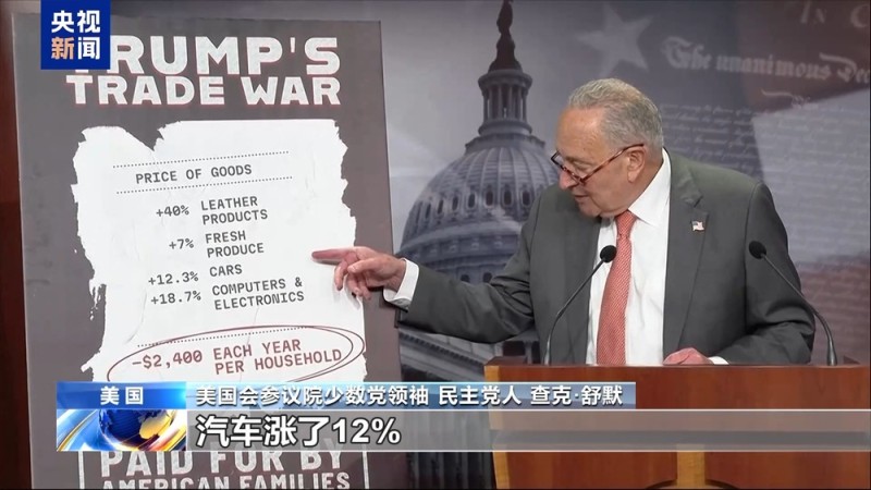 美民主党人猛批关税政策“从美国民众口袋里掏钱”