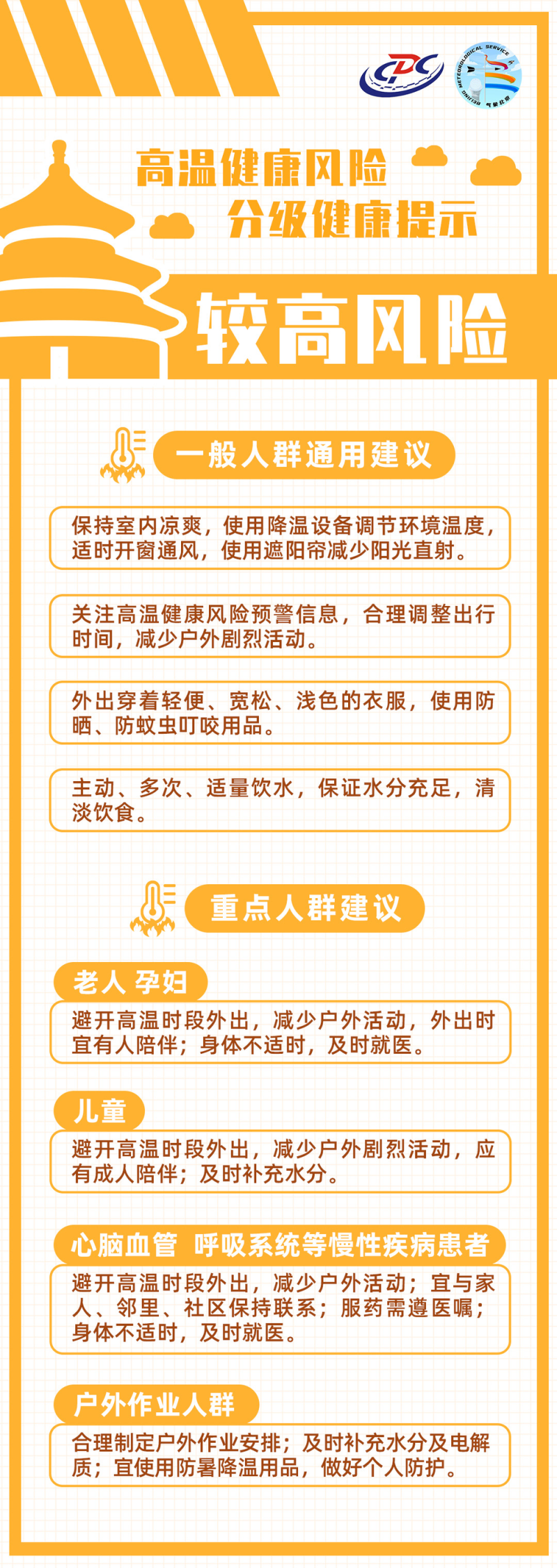北京市疾病预防控制局与北京市气象局首次联合发布高温健康风险预警