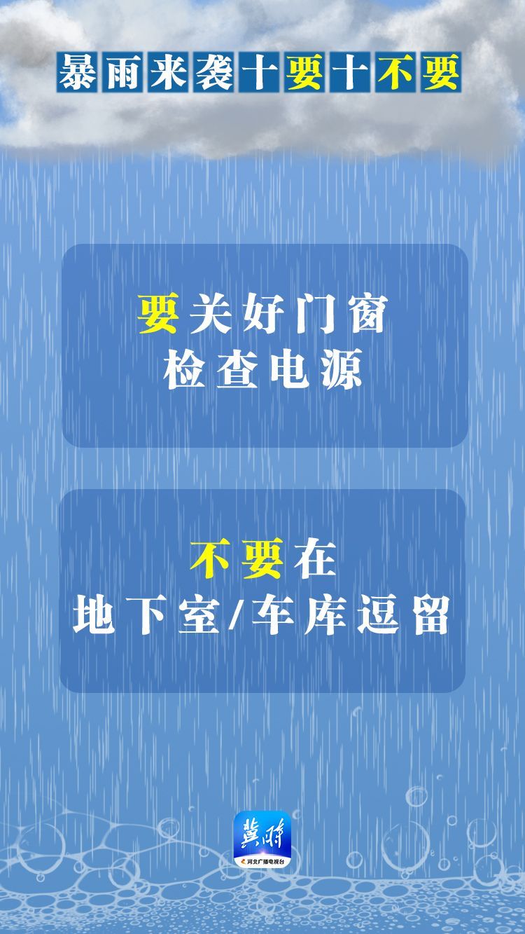 冀时海报 | “暴雨来袭十要十不要”要记牢！