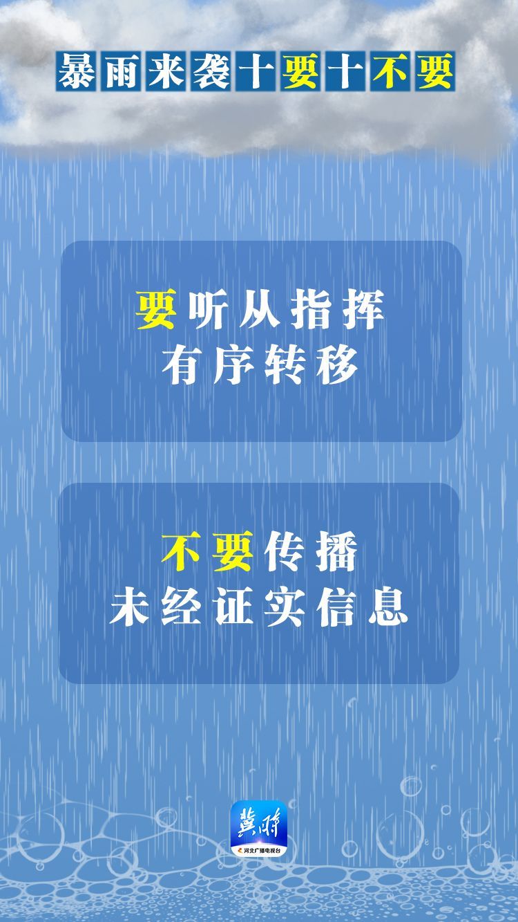 冀时海报 | “暴雨来袭十要十不要”要记牢！
