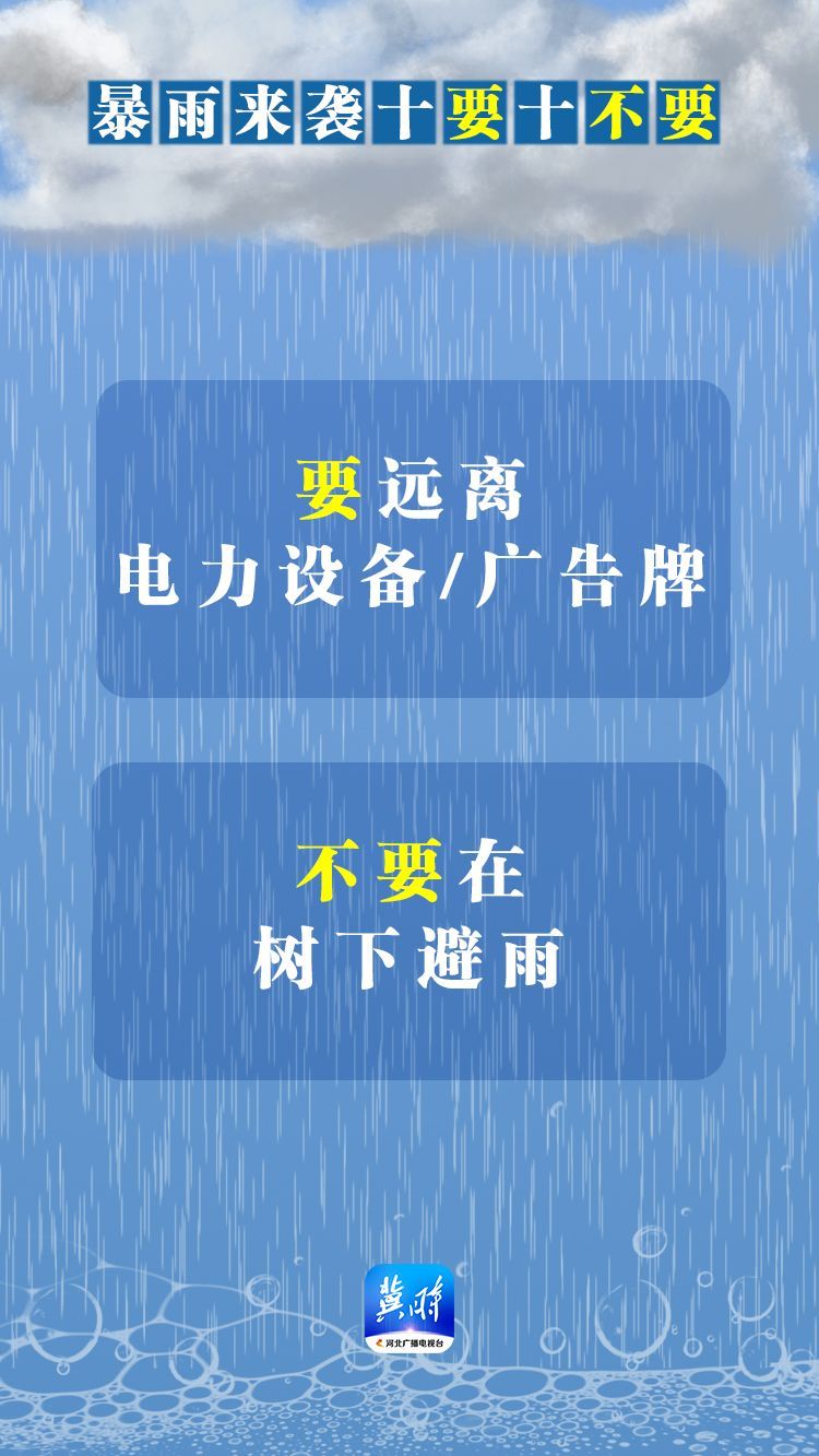 冀时海报 | “暴雨来袭十要十不要”要记牢！