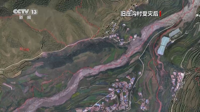 无人机遥感图像对比 看甘肃榆中山洪破坏范围