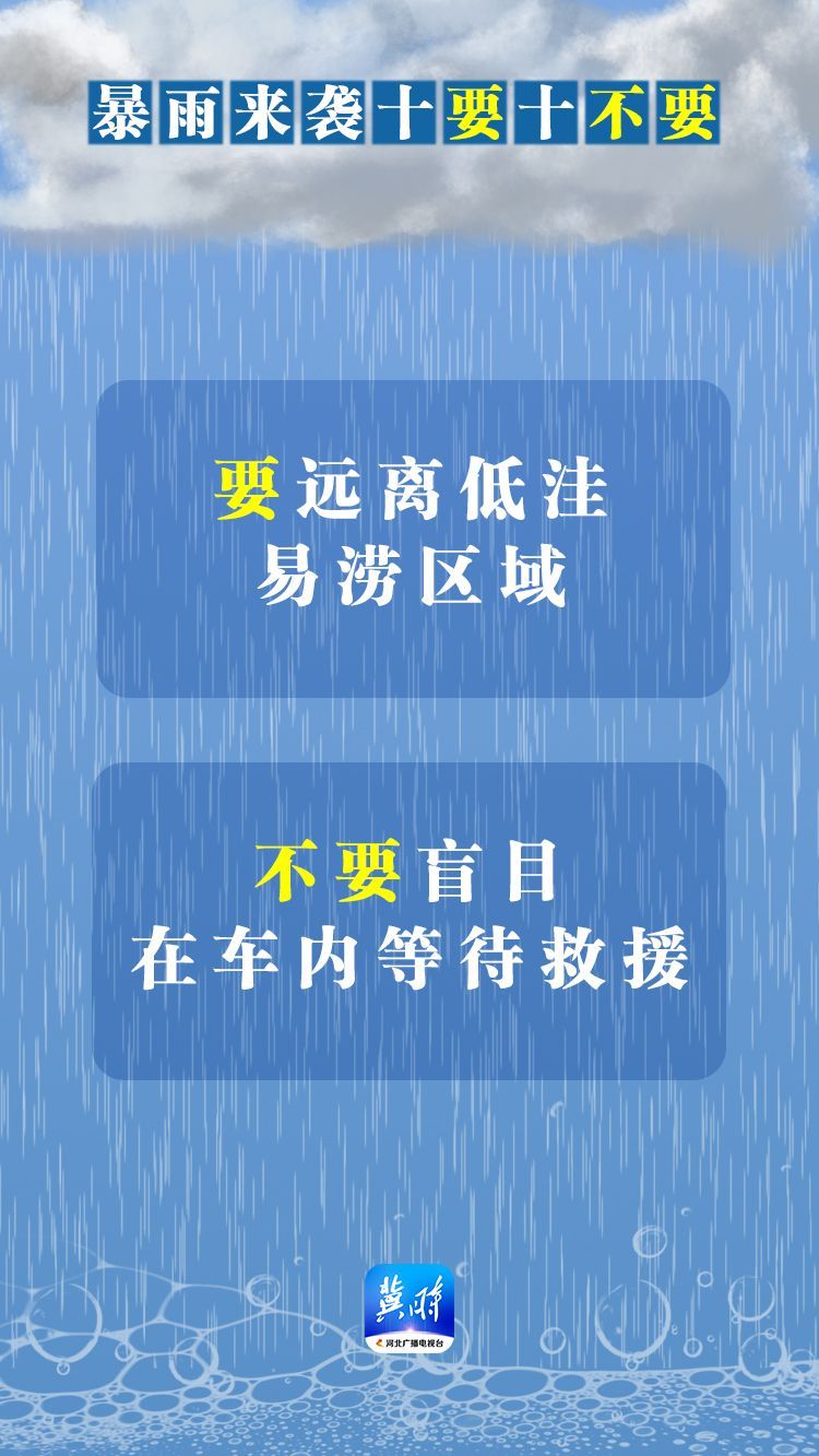 冀时海报 | “暴雨来袭十要十不要”要记牢！