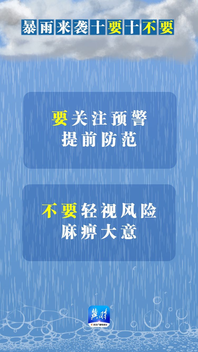 冀时海报 | “暴雨来袭十要十不要”要记牢！