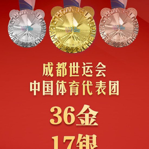 成都世运会中国36金17银11铜收官