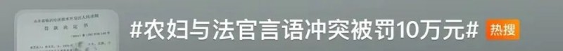看丹观察丨农妇因“辱骂”法官被罚10万拘15天，网友：办案怎能情绪化！