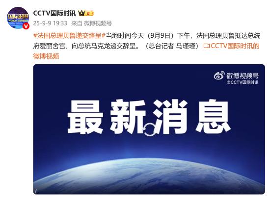 法国总理贝鲁递交辞呈